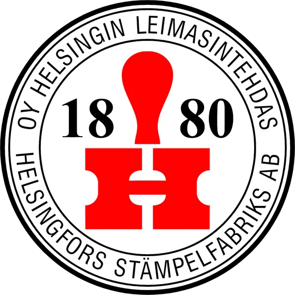 Helsingin Leimasintehdas Oy — Helsingfors Stämpelfabriks Ab, perustettu 1880